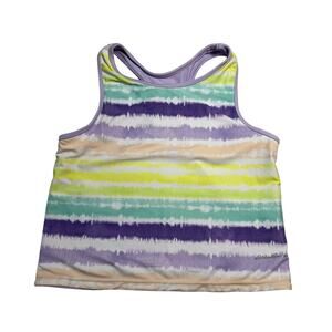 Eddie Bauer Girl's Racerback Bathing Suit Top Size L (14/16) Reversible Tie Dye